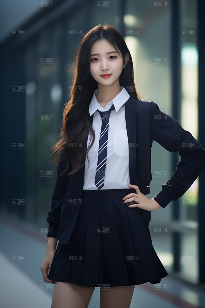 校服人物清新人像摄影图