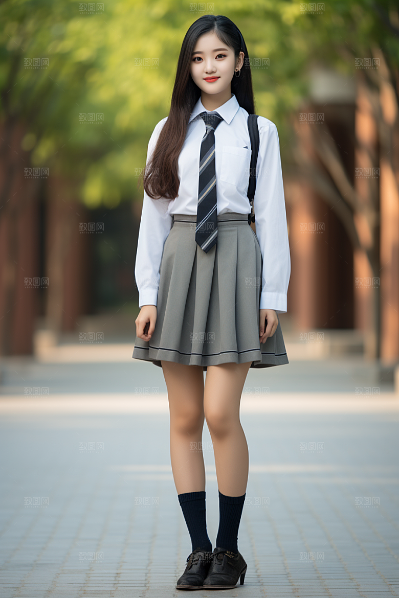 校服人物学生青少年摄影图