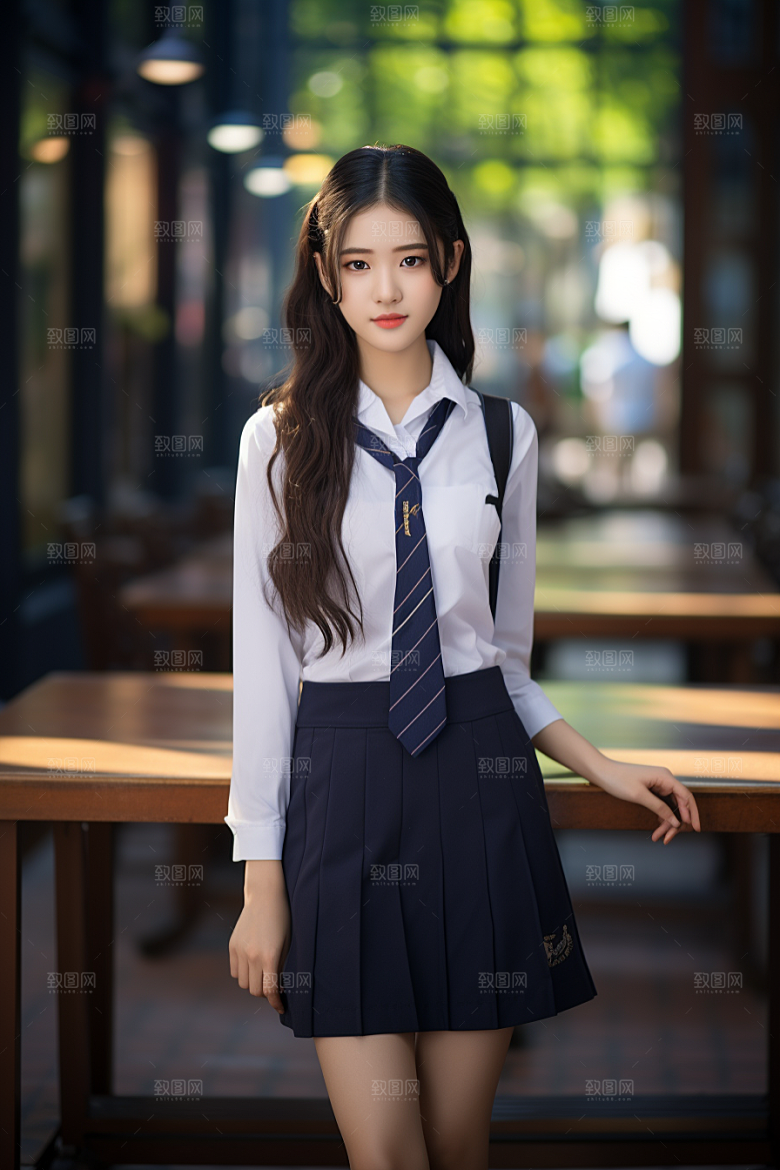 校服人物靓丽学校摄影图