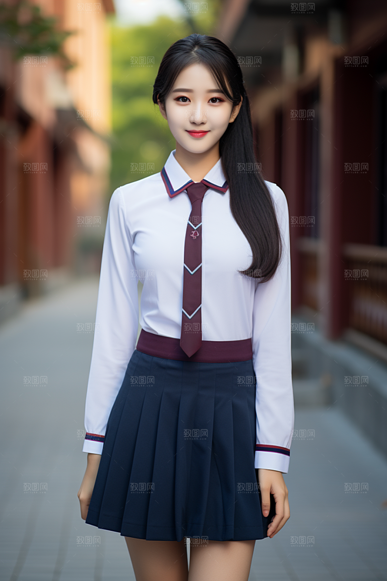 校服人物学校人像摄影图
