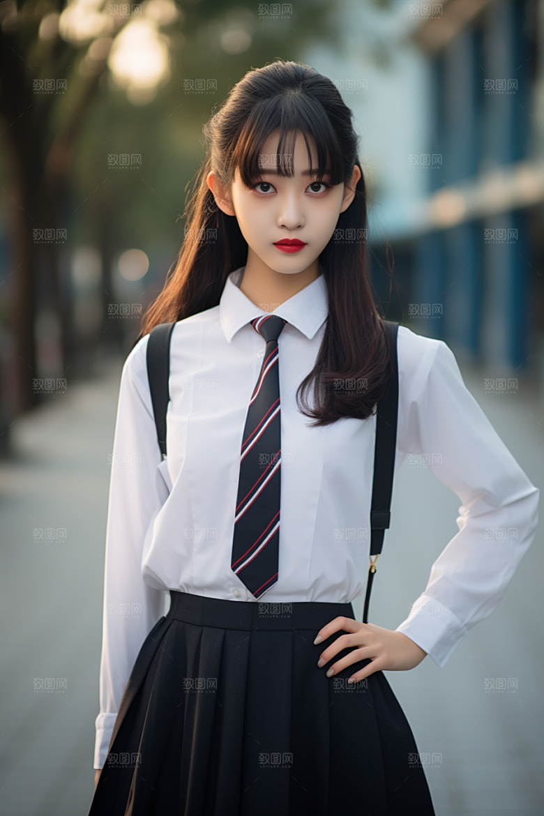 校服人物人像制服摄影图