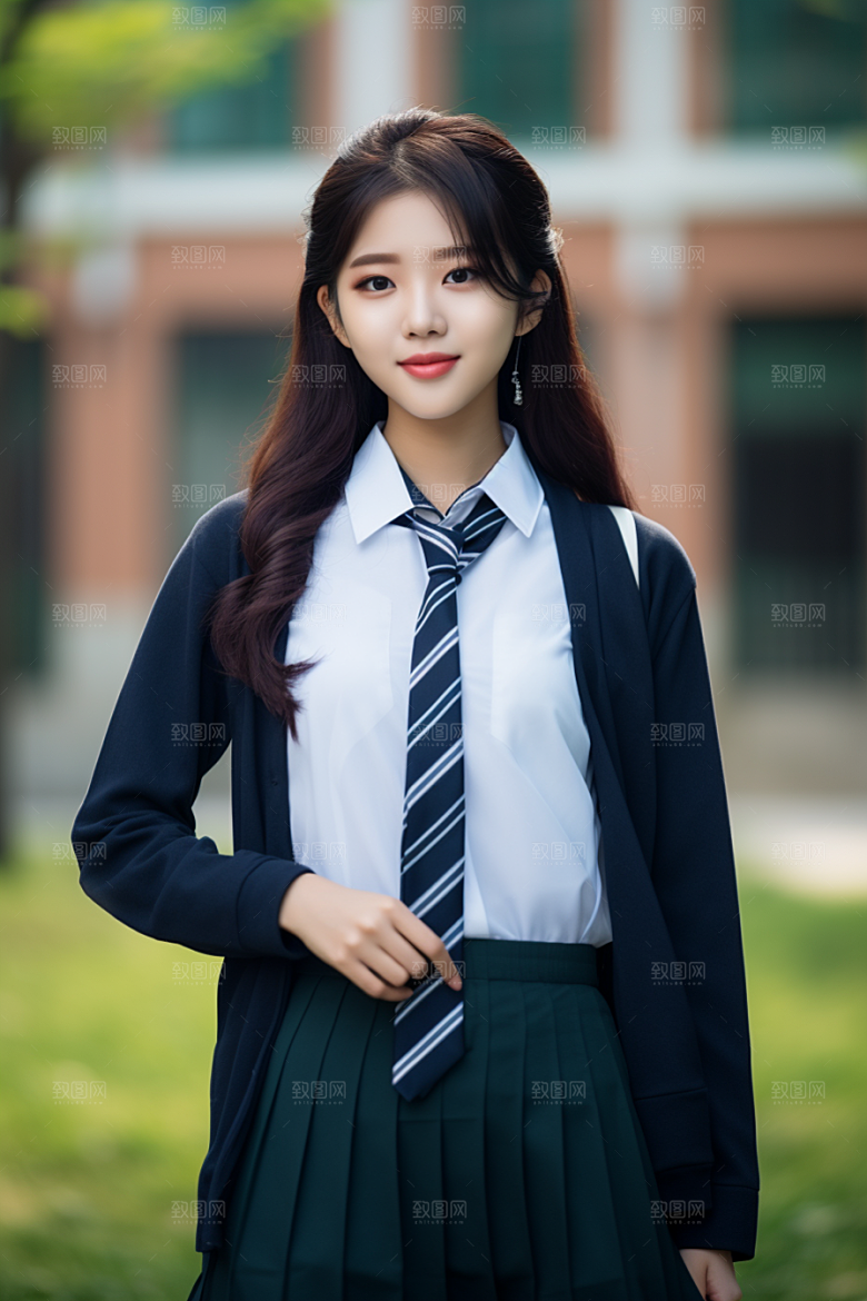 校服人物学校人像摄影图