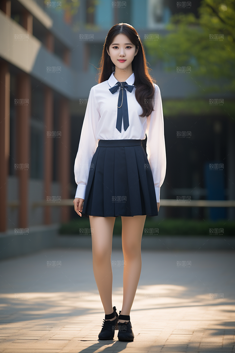校服人物学生高清摄影图