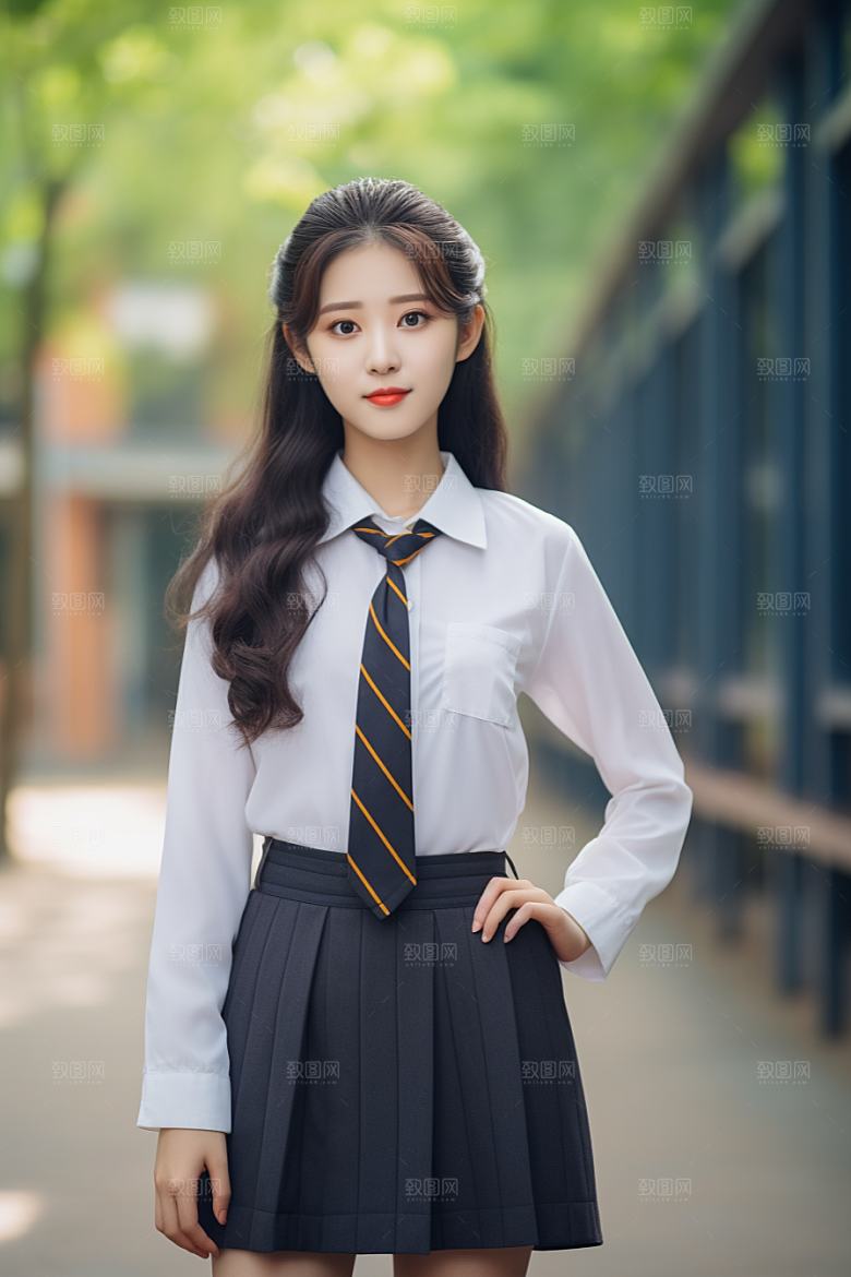 校服人物制服肖像摄影图