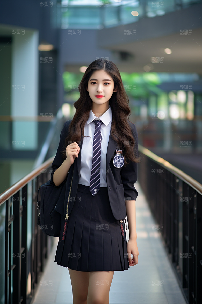 校服人物自然制服摄影图