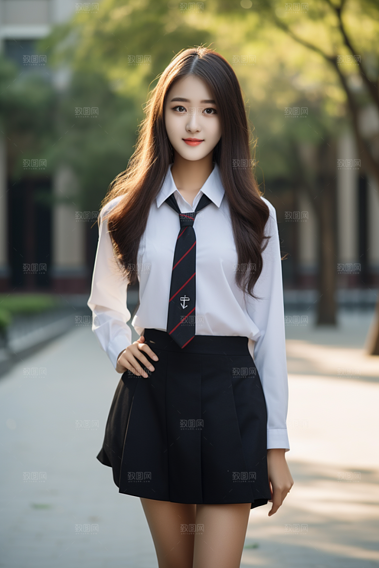 校服人物青春高中摄影图