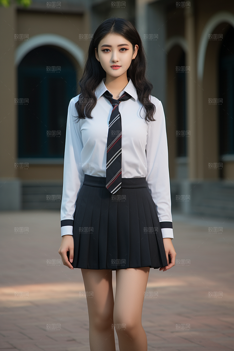 校服人物肖像人像摄影图