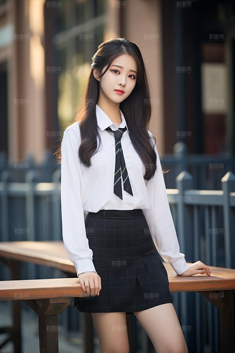 校服人物青少年学校摄影图