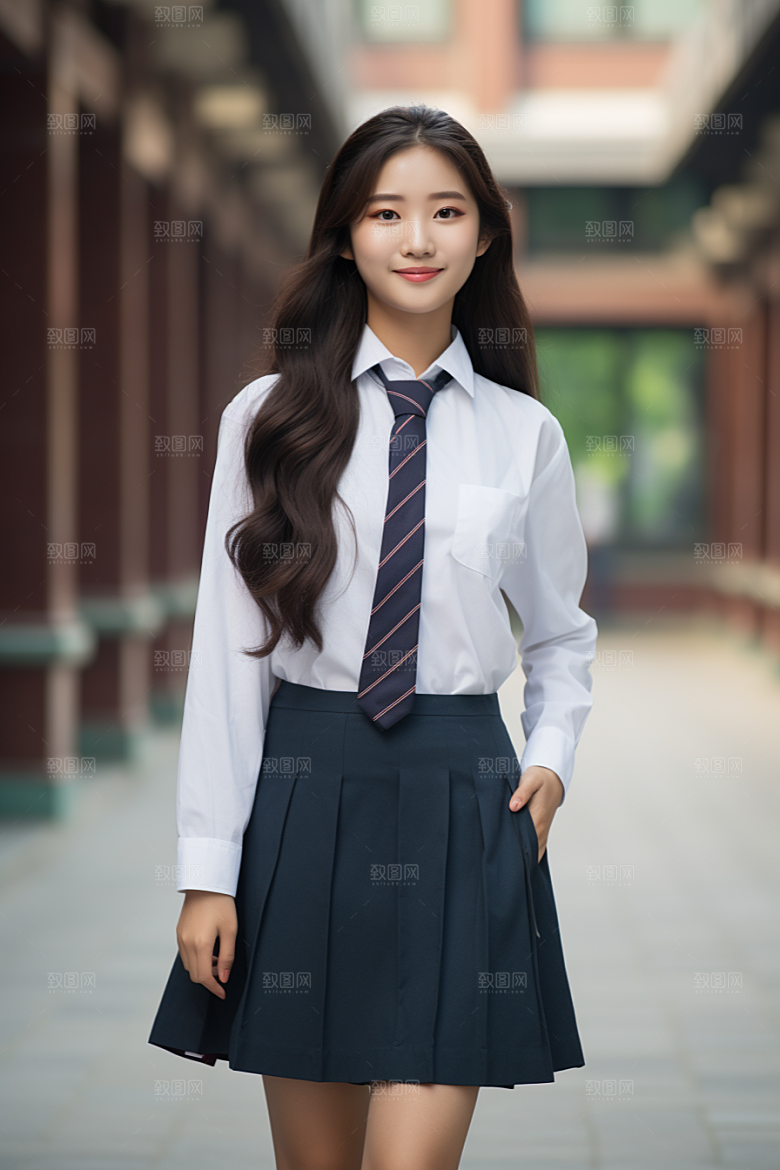 校服人物制服人像摄影图