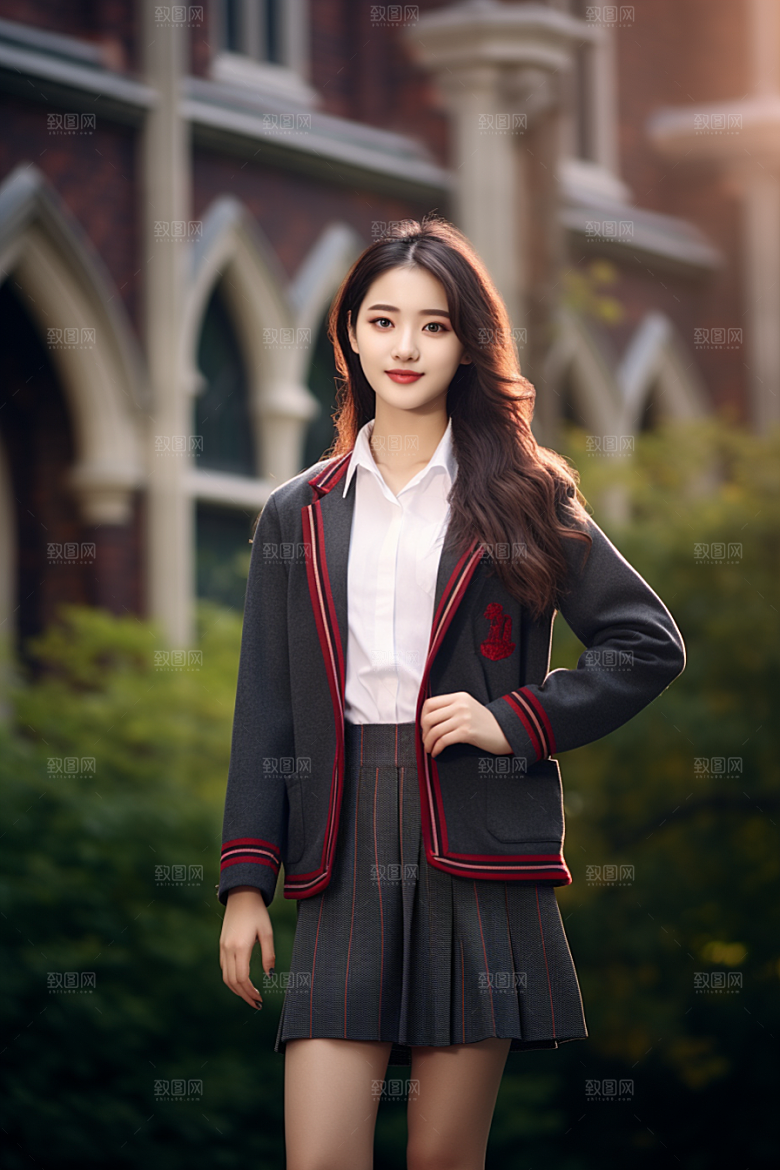 校服人物青少年学生摄影图