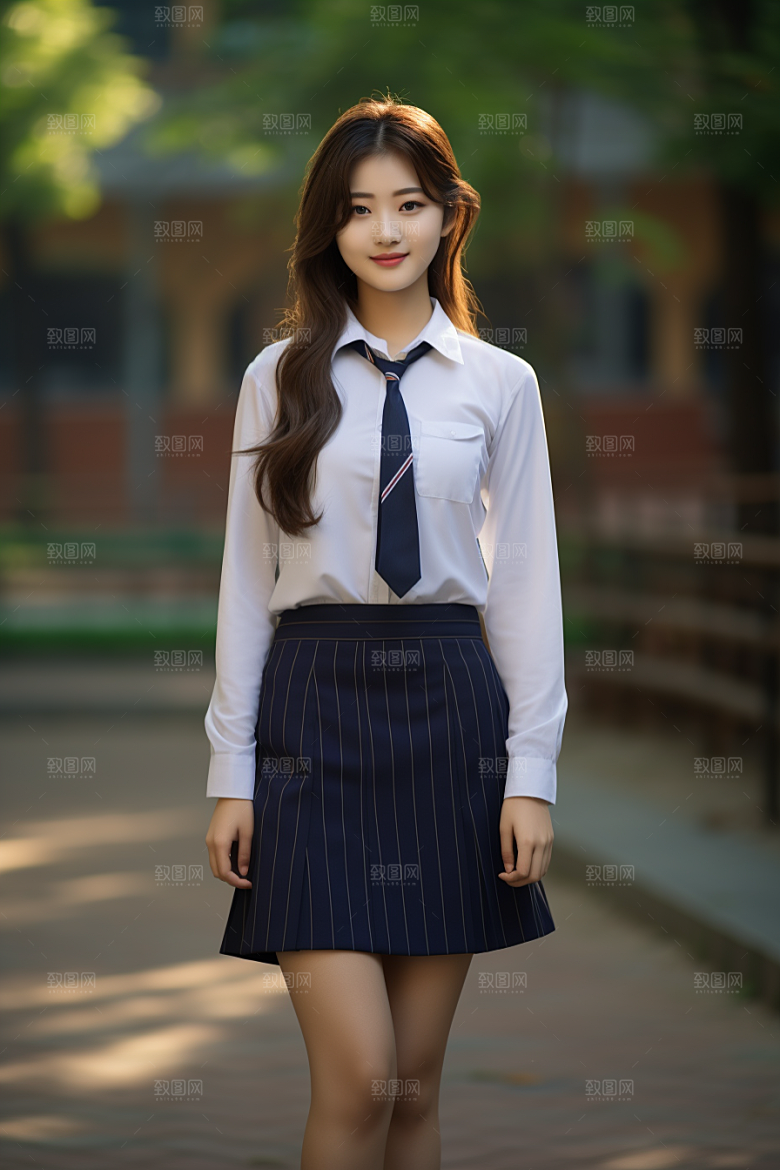 校服人物清新青春摄影图