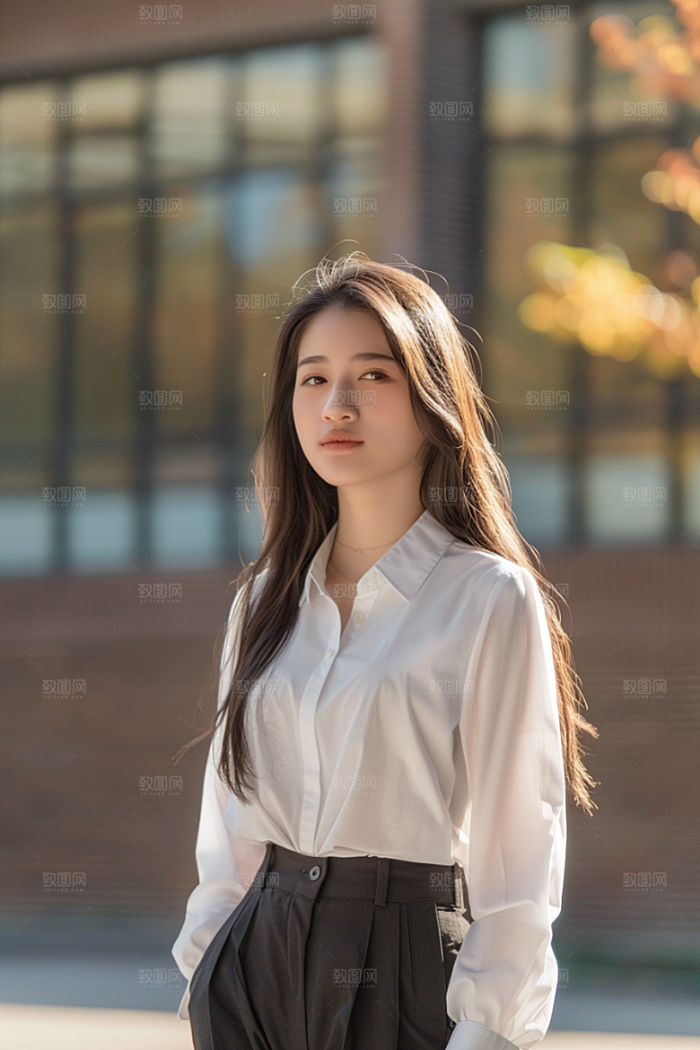 校服人物学校自然摄影图