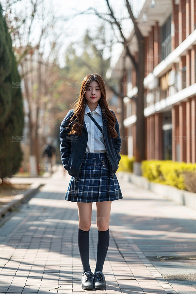 校服人物青春学生摄影图