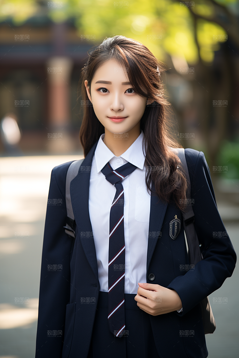校服人物青少年学生摄影图