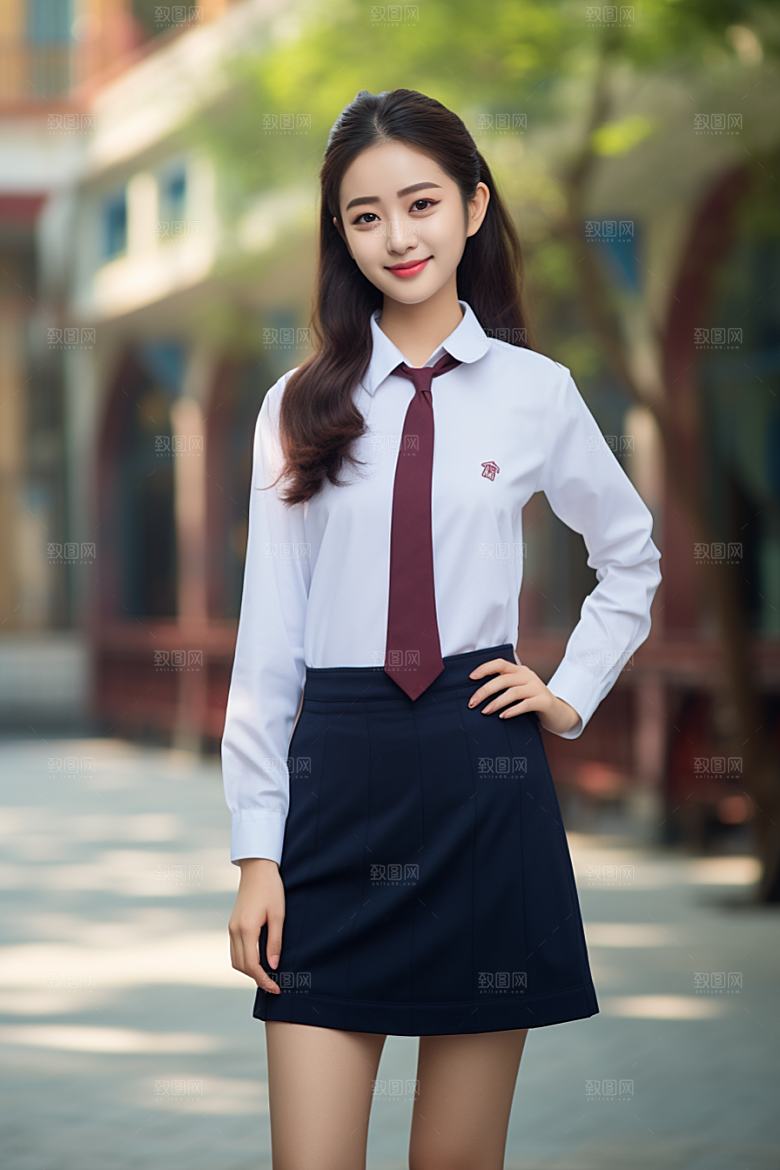 校服人物高清校园摄影图