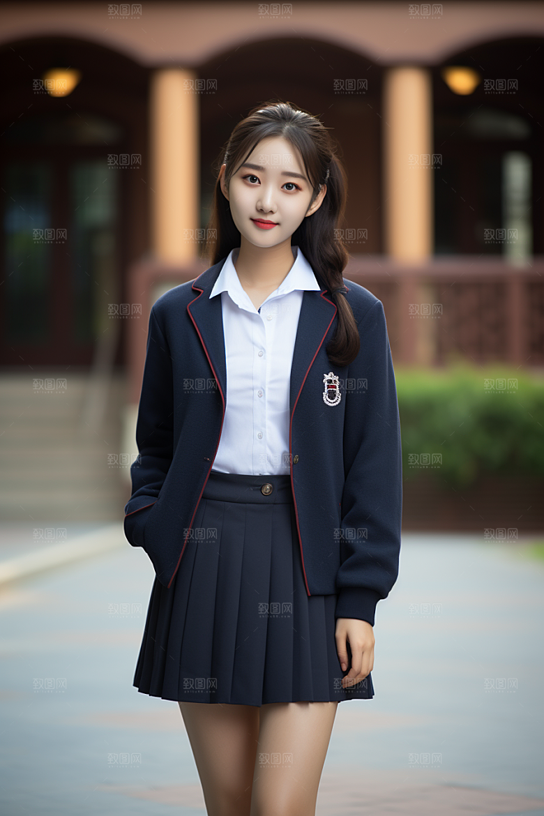 校服人物自然学生摄影图