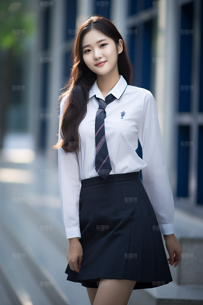 校服人物清新高清摄影图