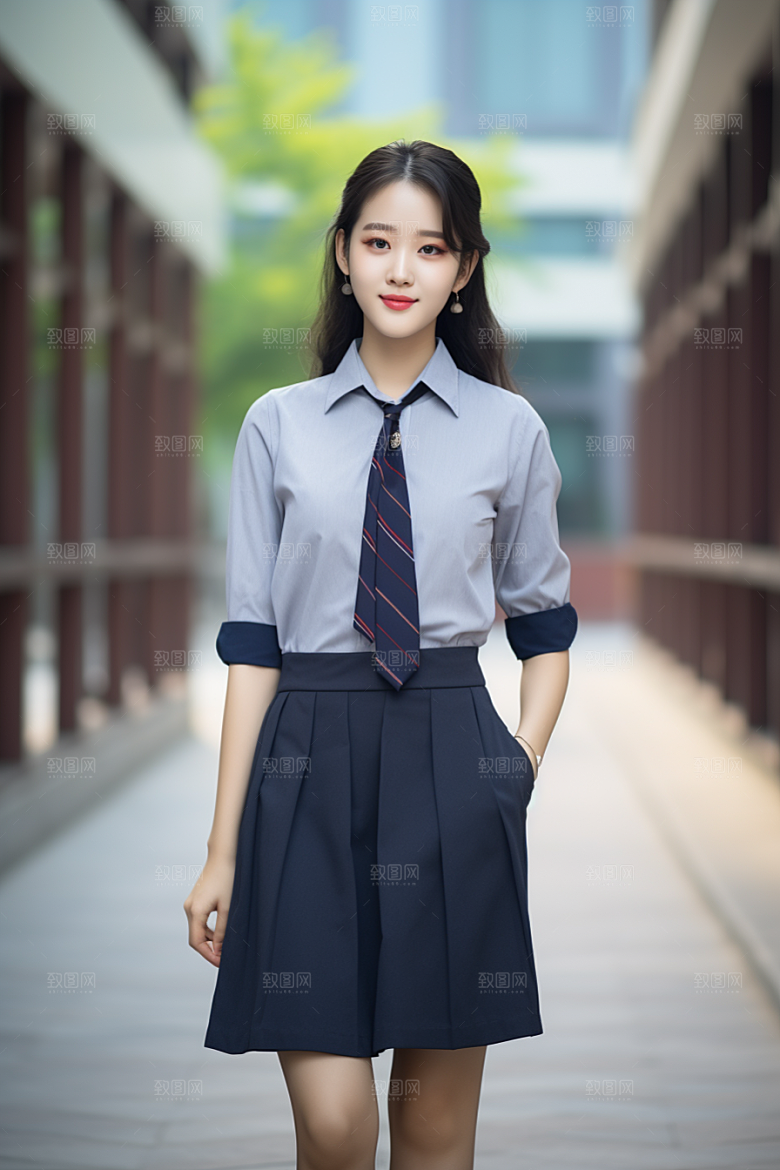 校服人物肖像清新摄影图