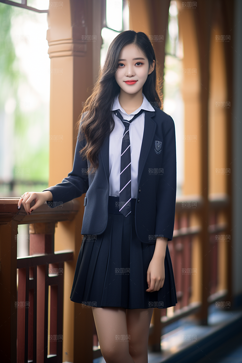 校服人物校园学校摄影图
