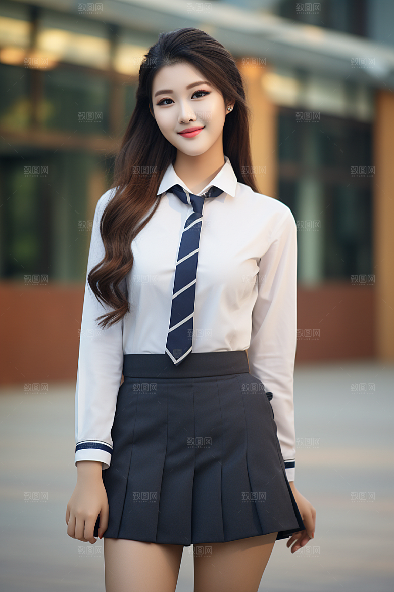 校服人物制服自然摄影图