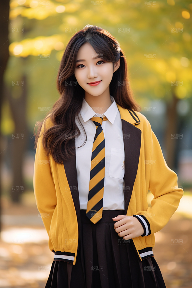 校服人物学生高清摄影图