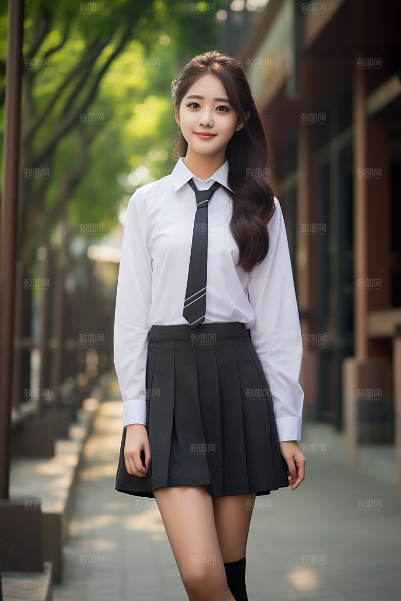 校服人物高中青少年摄影图