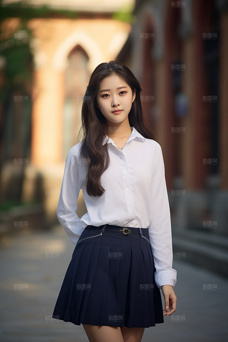 校服人物青春自然摄影图