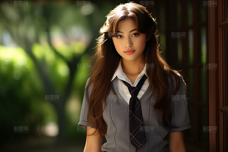 校服人物学生青春摄影图