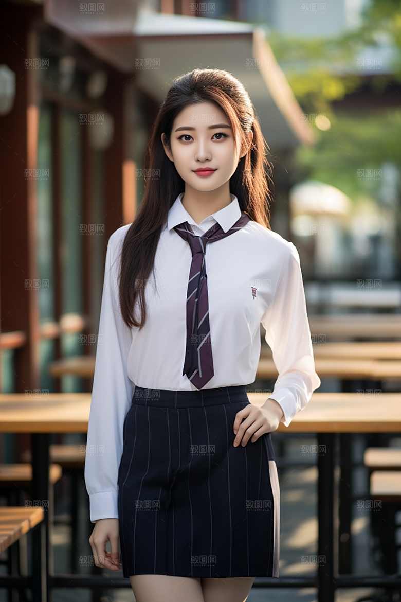 校服人物肖像青少年摄影图
