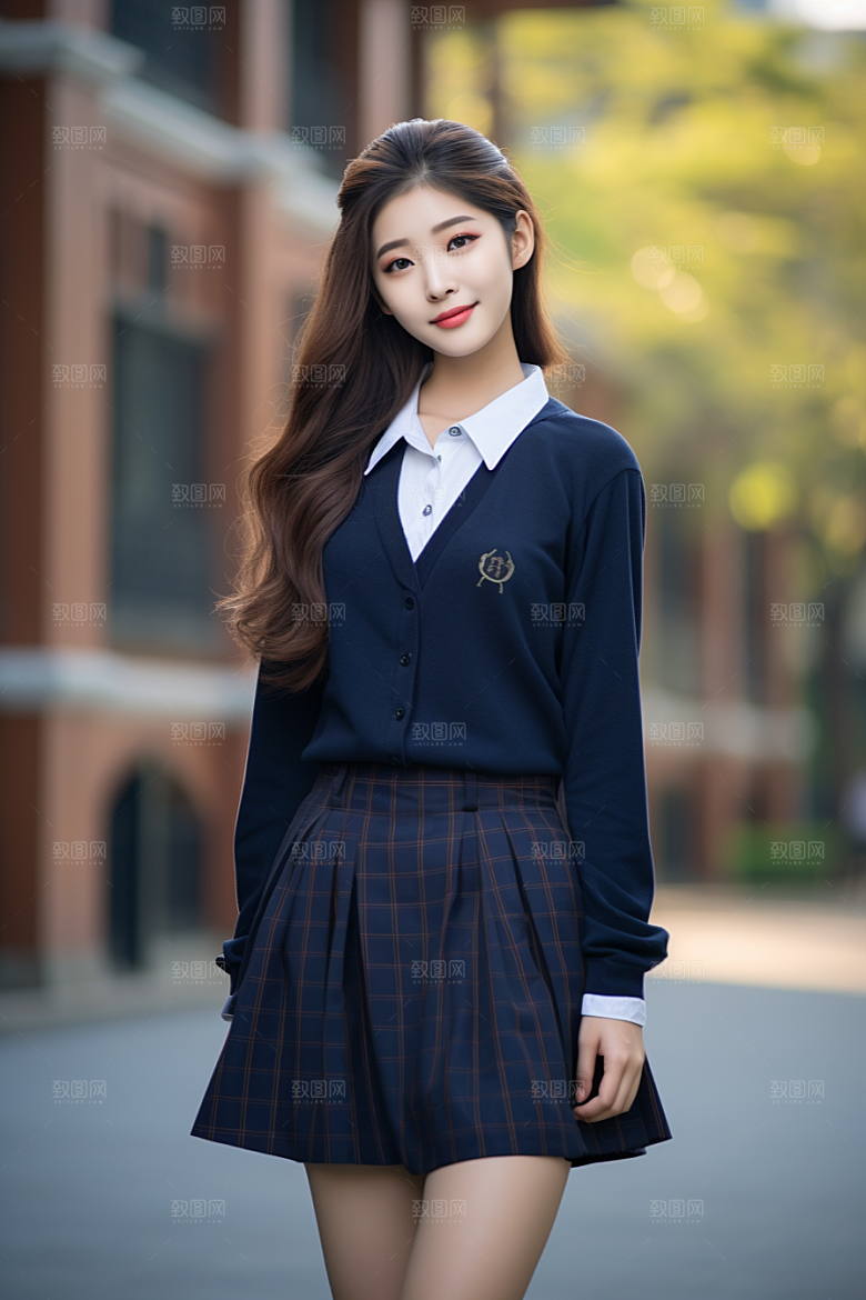 校服人物清新青春摄影图