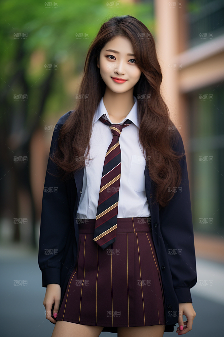 校服人物人像青少年摄影图