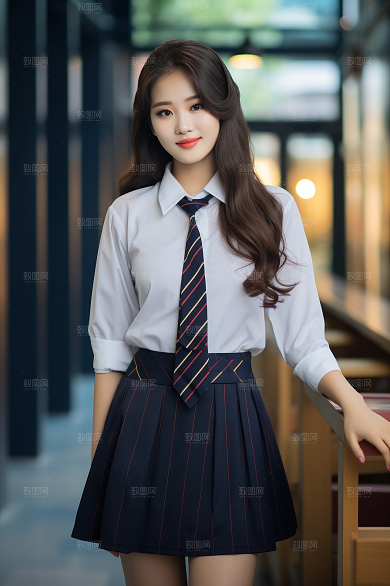 校服人物清新青春摄影图