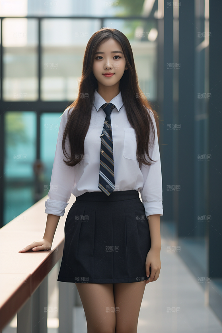校服人物校园学生摄影图