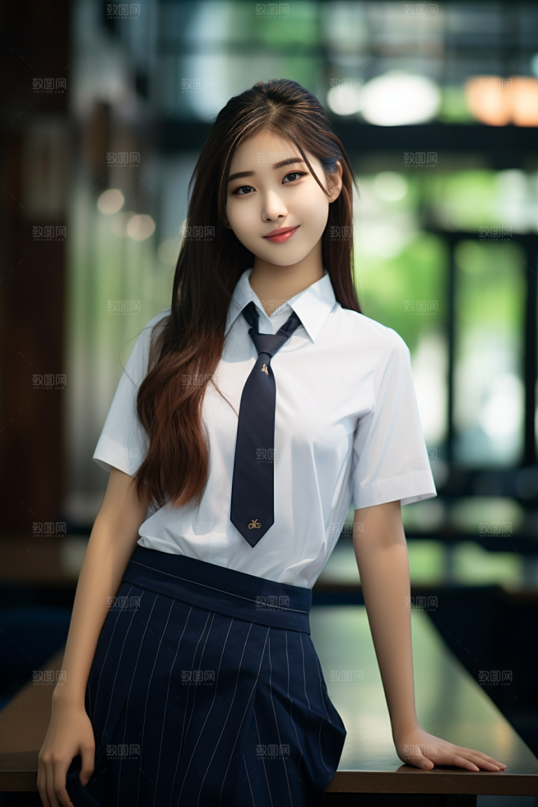 校服人物自然高清摄影图