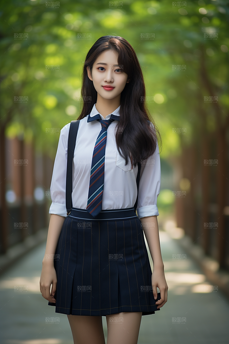 校服人物校园学生摄影图