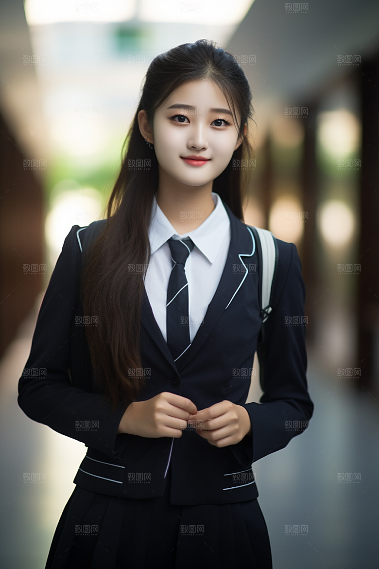 校服人物学生高中摄影图