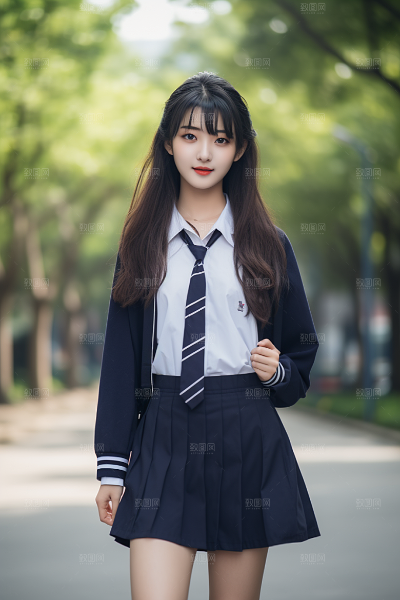 校服人物学生高清摄影图