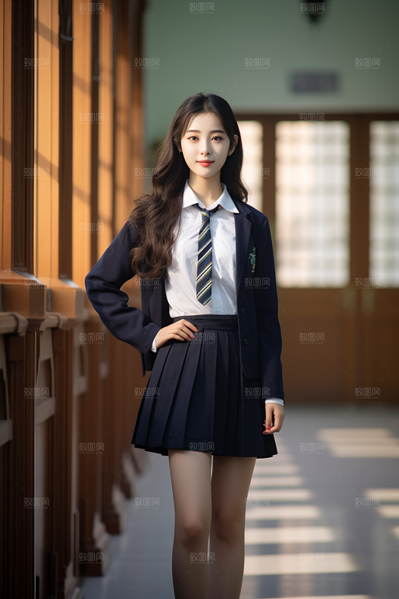 校服人物高中学校摄影图