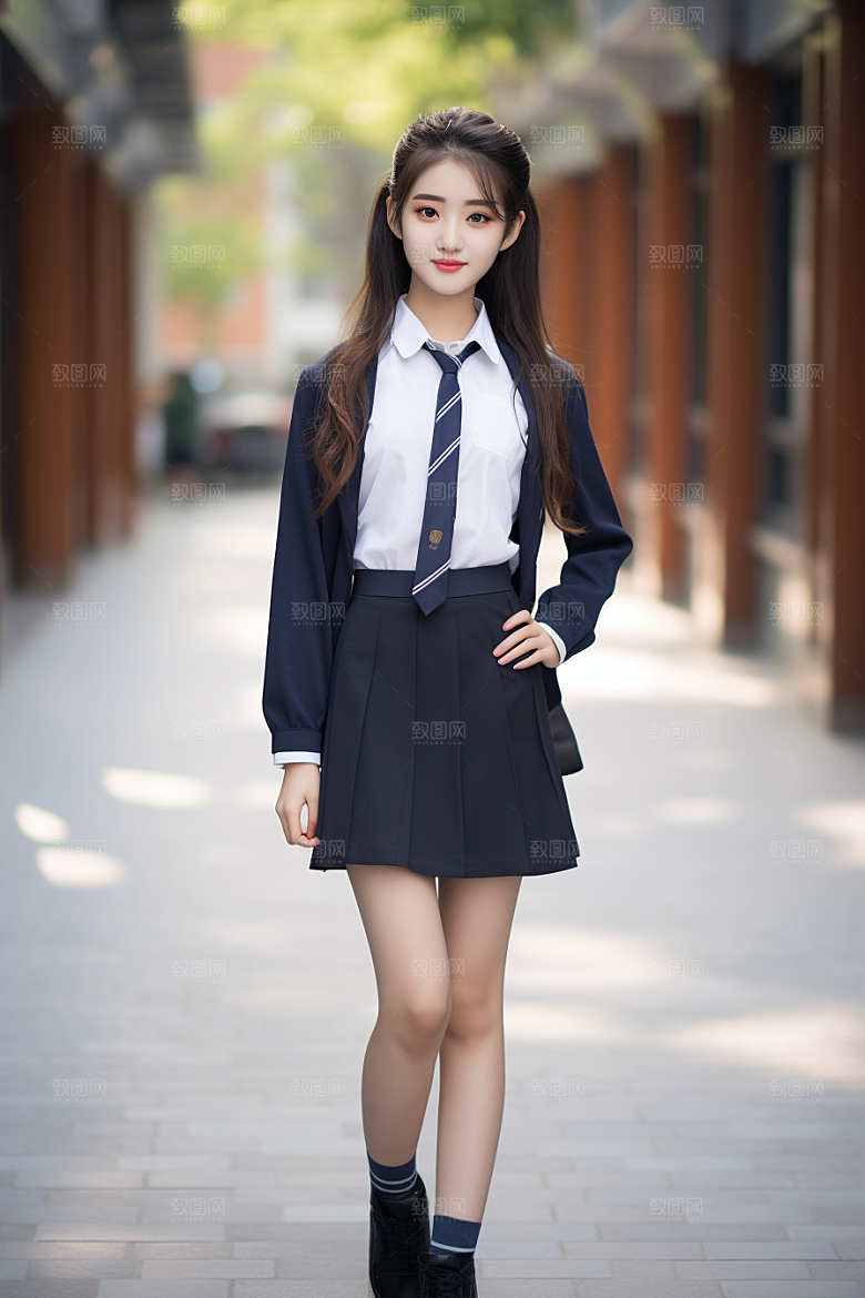 校服人物学生青少年摄影图
