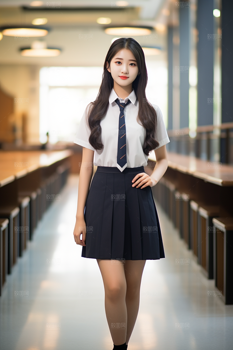 校服人物青少年靓丽摄影图