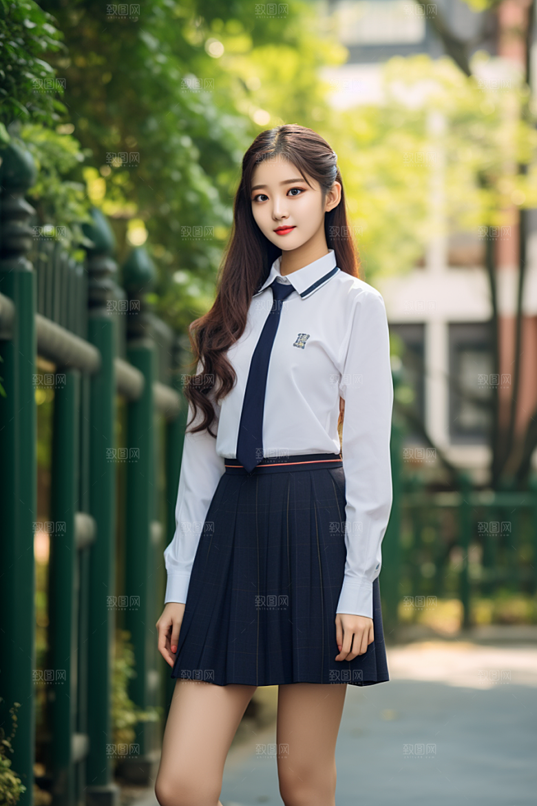校服人物学生青少年摄影图