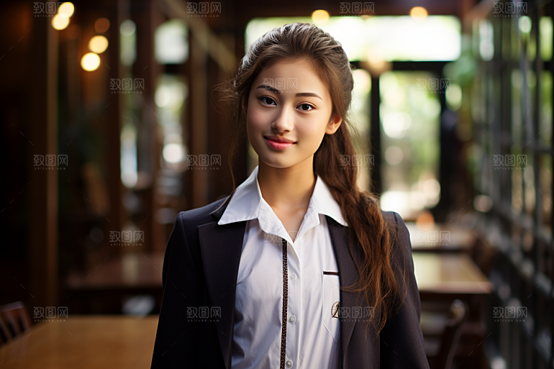 校服人物制服自然摄影图