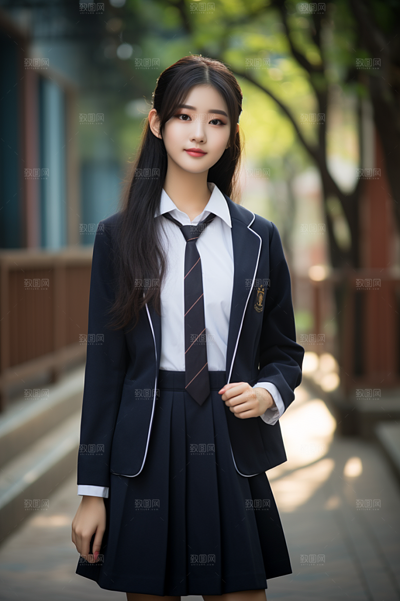 校服人物制服青少年摄影图