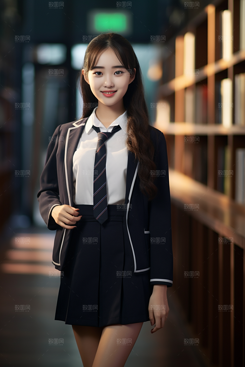 校服人物制服自然摄影图