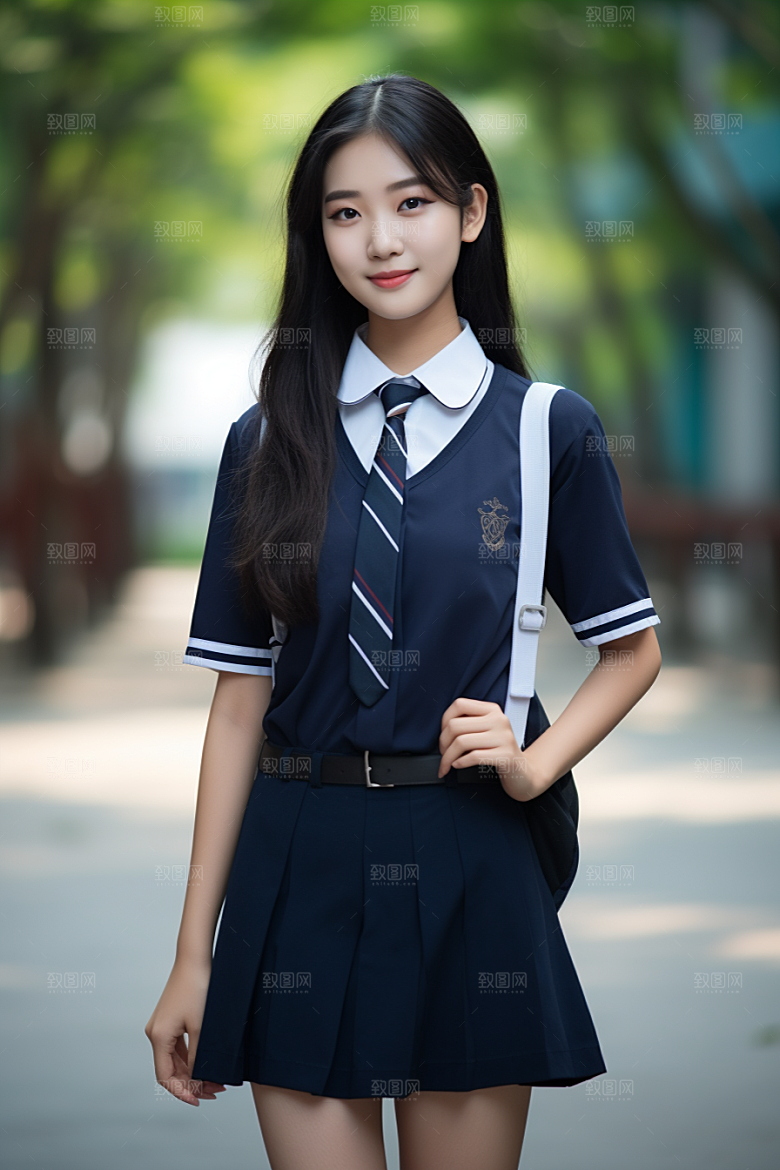 校服人物制服肖像摄影图