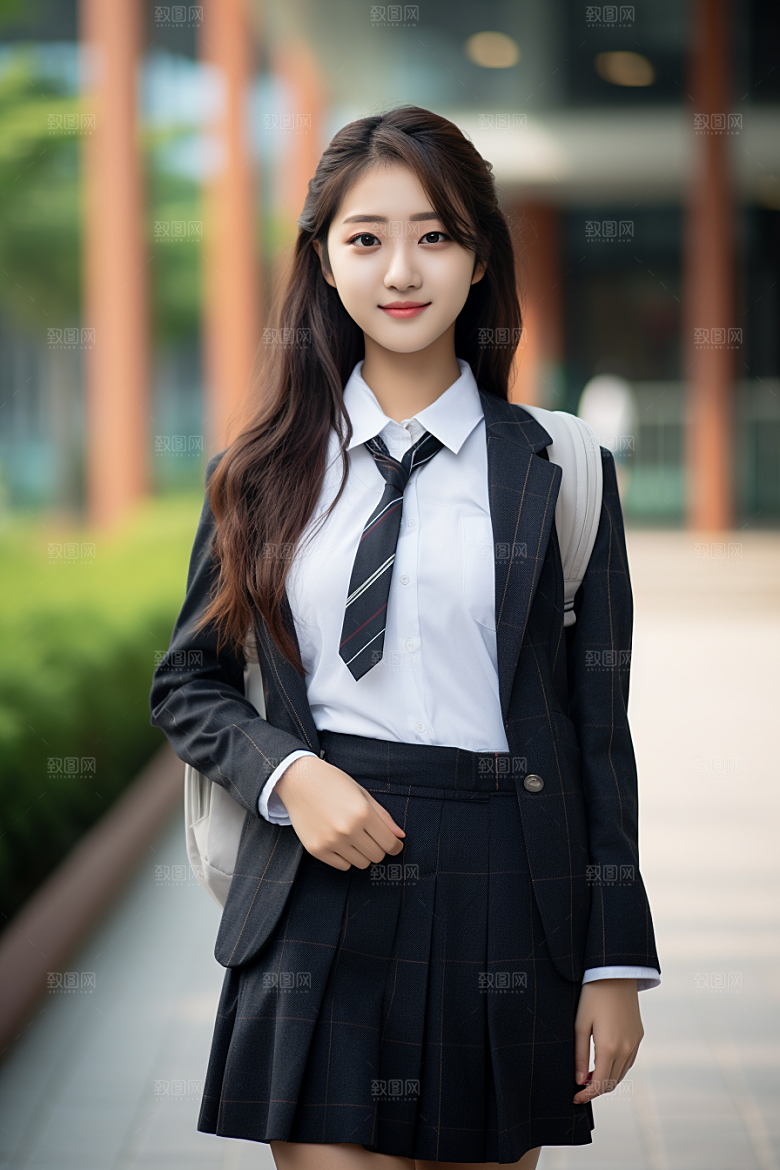 校服人物学生高清摄影图