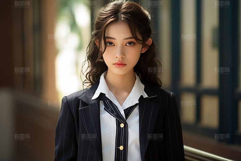 校服人物自然青少年摄影图