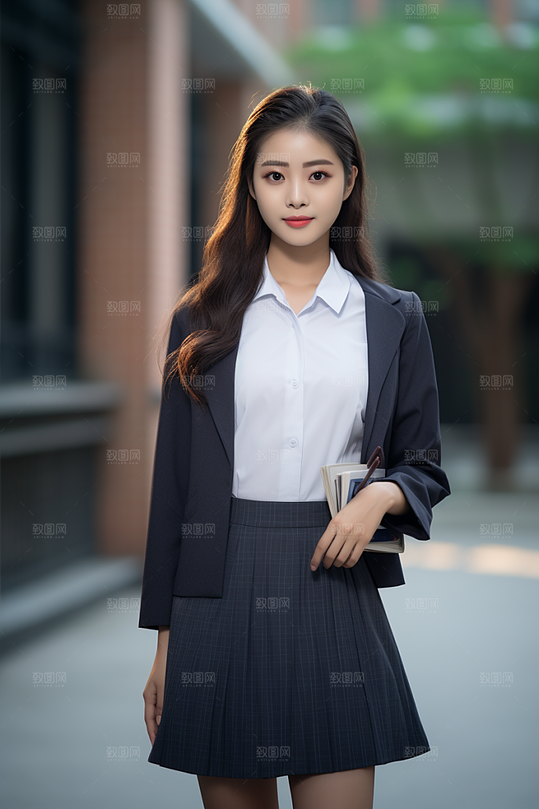 校服人物制服青少年摄影图