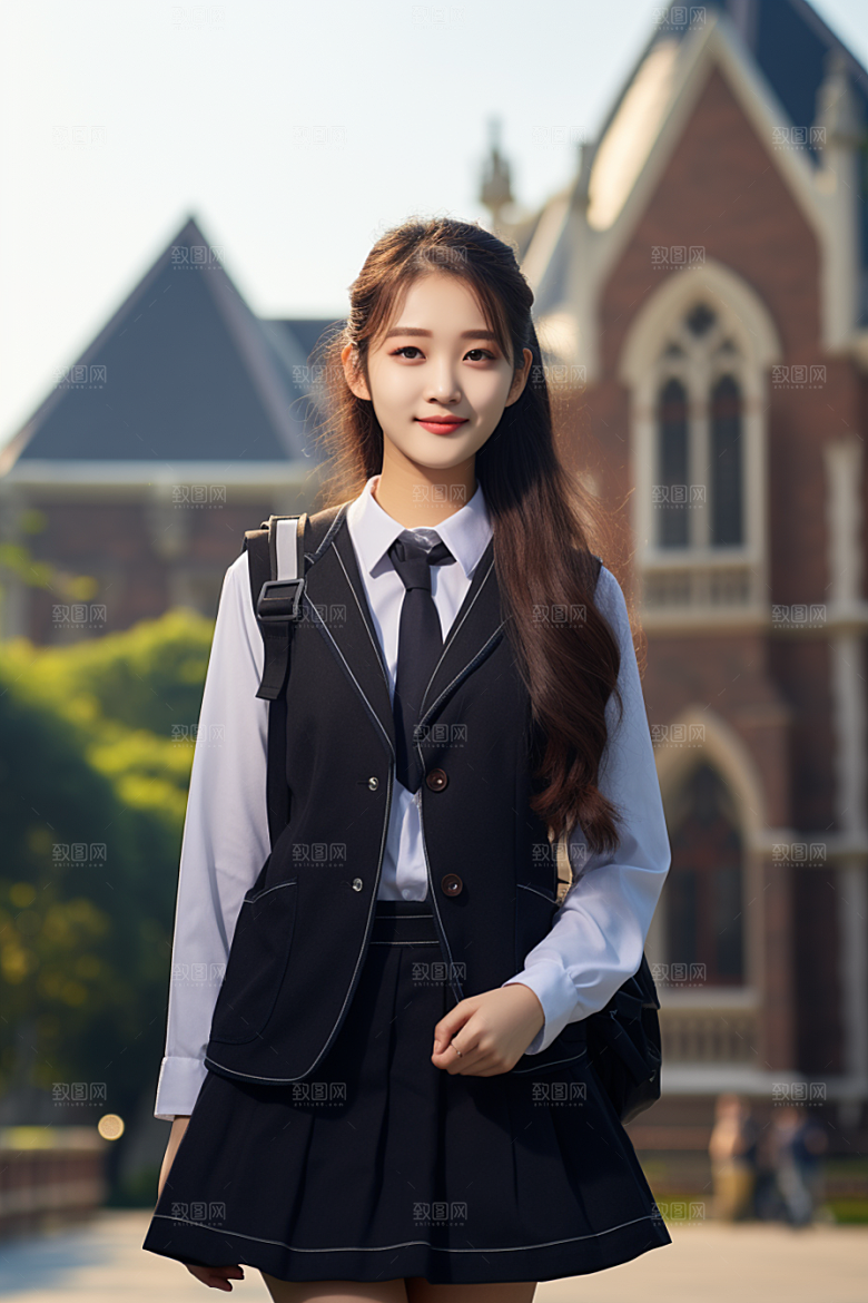 校服人物校园学校摄影图