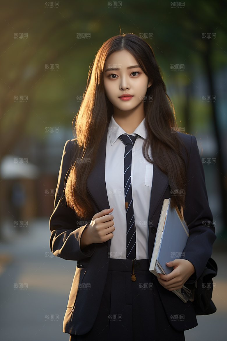 校服人物校园肖像摄影图